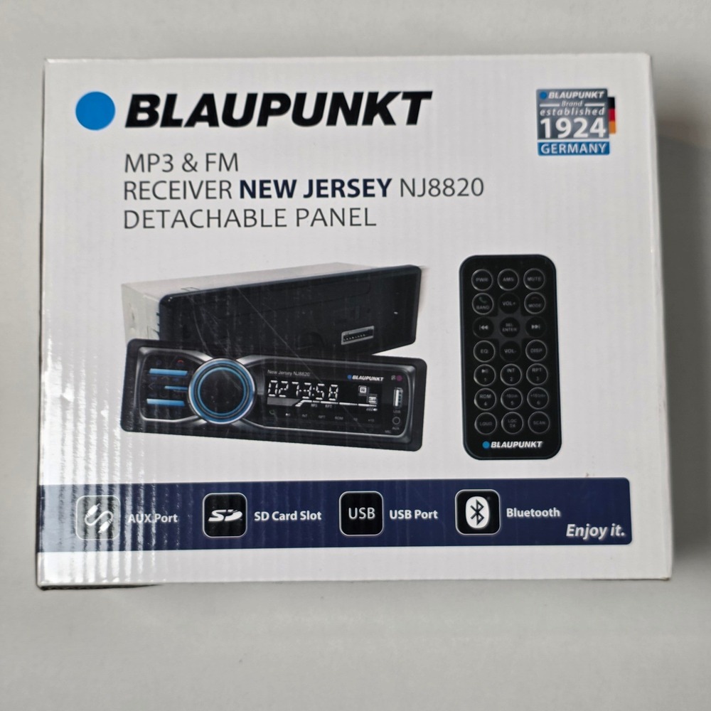 Blaupunkt New Jersey NJ8820 1/2 DIN MP3/FM Receiver USB AUX Remote Detach
